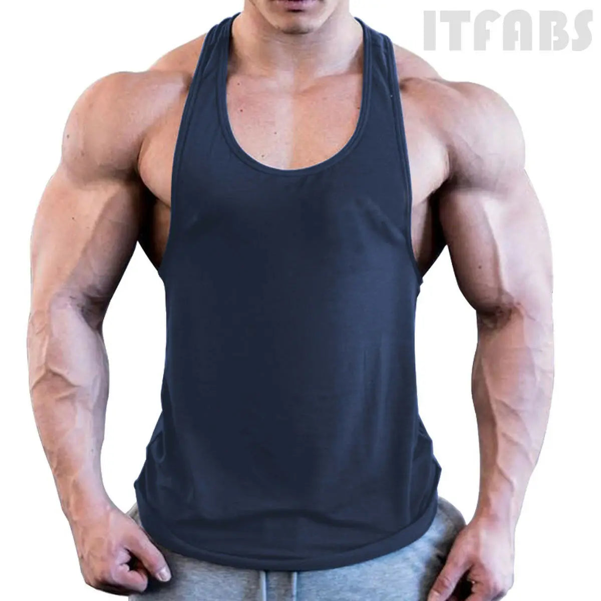 Mens Bodybuilding Stringer Tank Top Y-Back