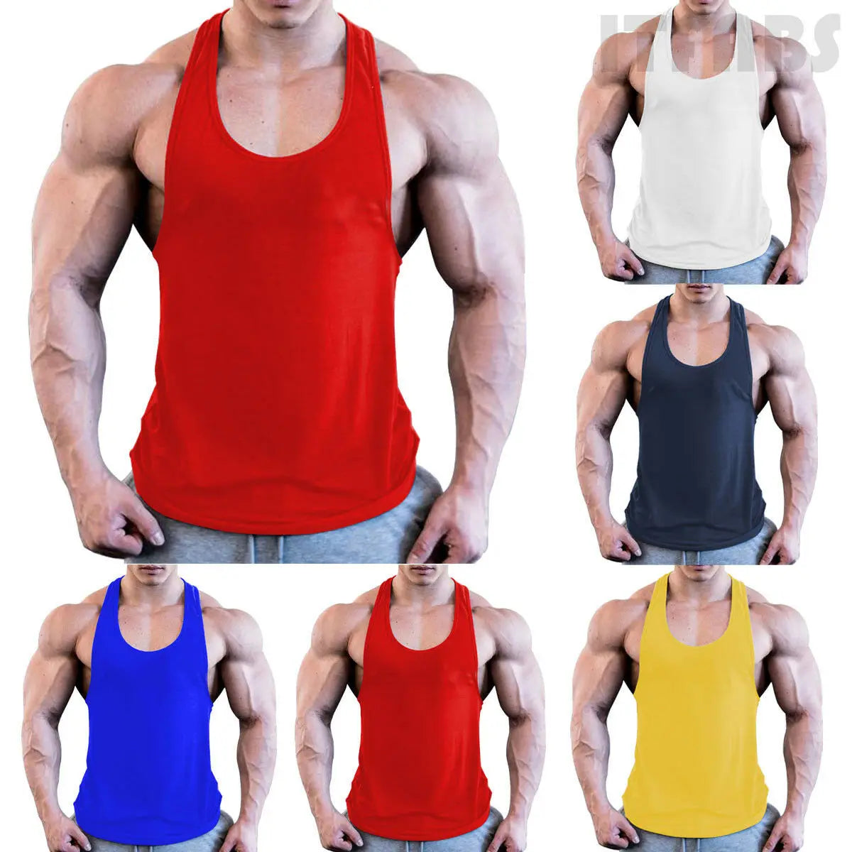 Mens Bodybuilding Stringer Tank Top Y-Back