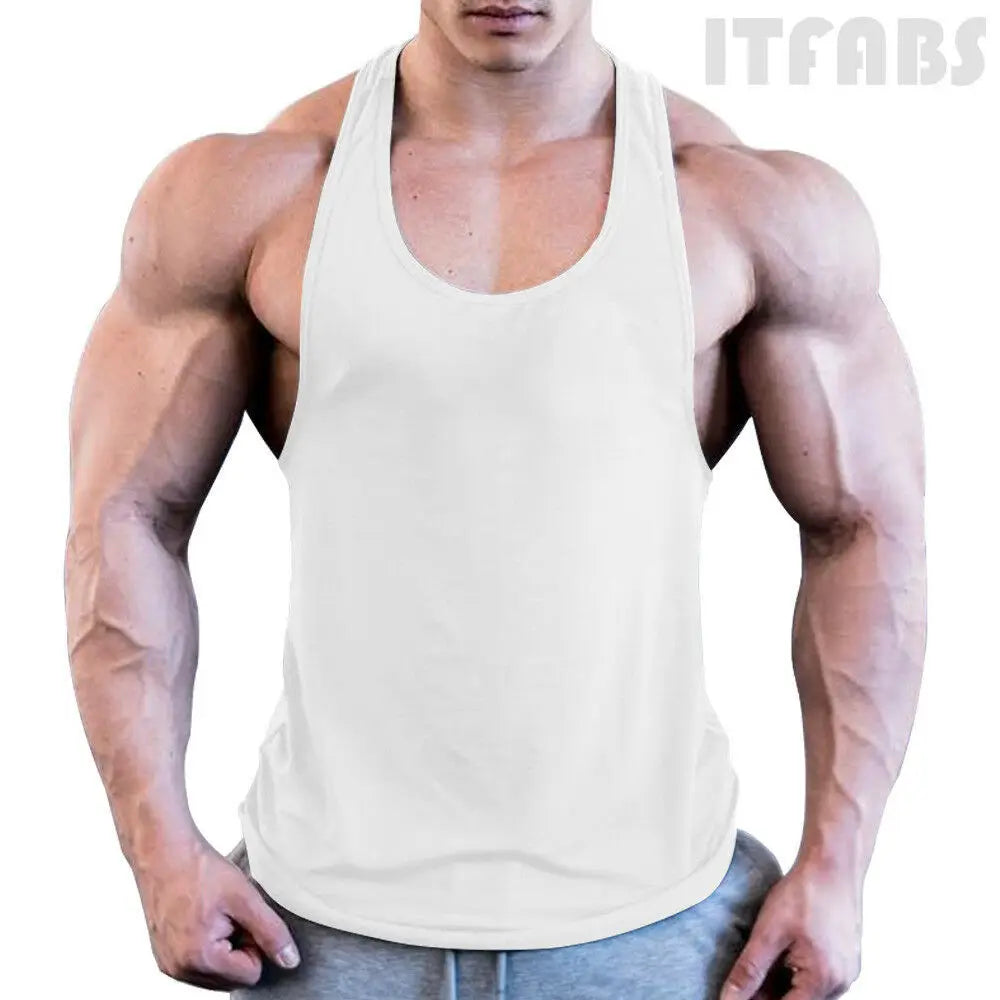 Mens Bodybuilding Stringer Tank Top Y-Back