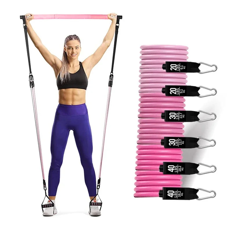 New Pilates Bar Kit with Resistance Bands Set