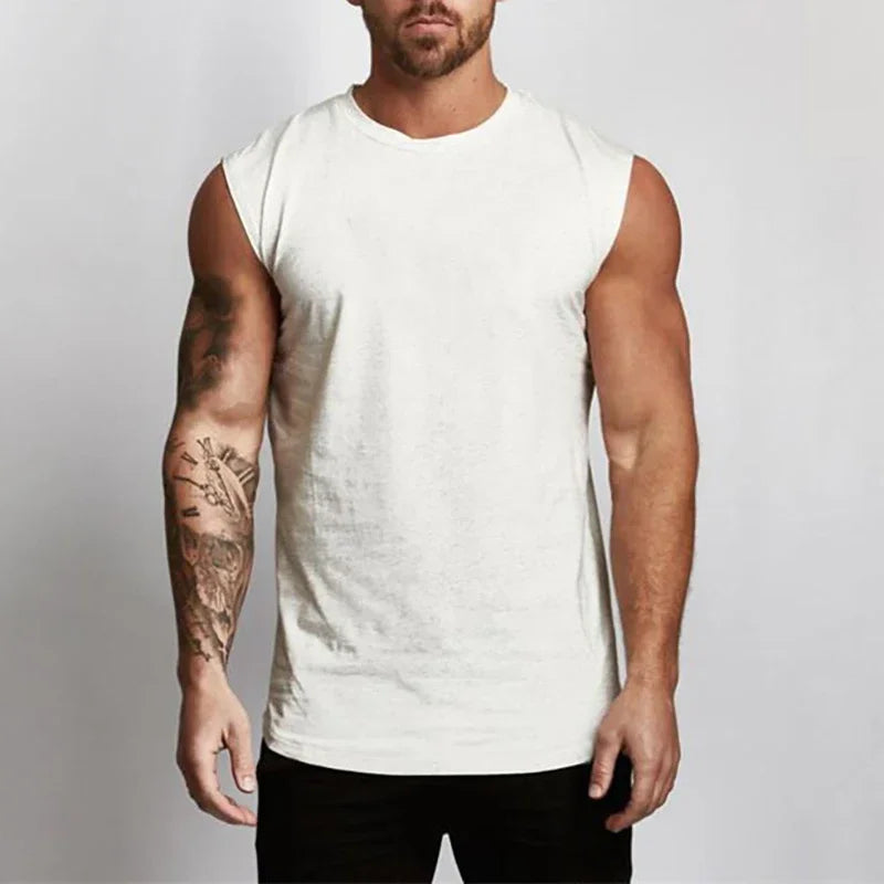 Mens Workout Sleeveless Shirt Tank Top