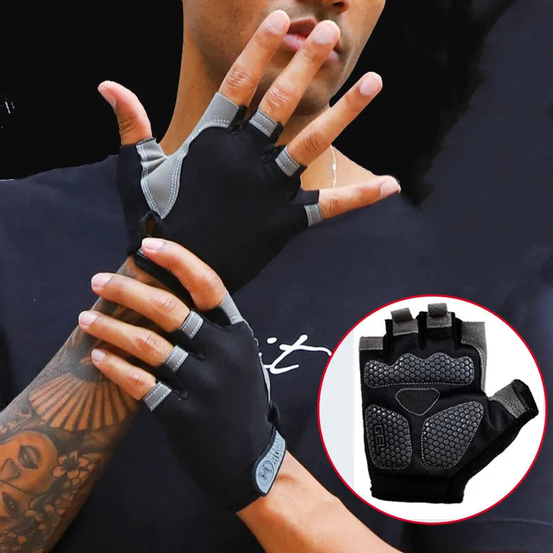 Breathable Half Finger Gym Dumbbells Gloves for Cycling and Sports - Anti-Slip, Unisex Design