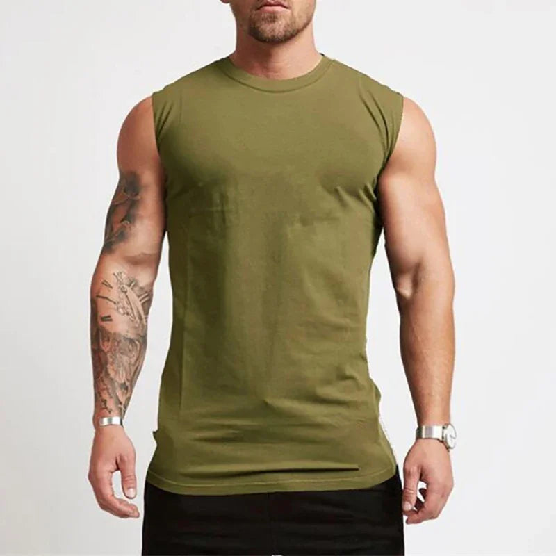 Mens Workout Sleeveless Shirt Tank Top