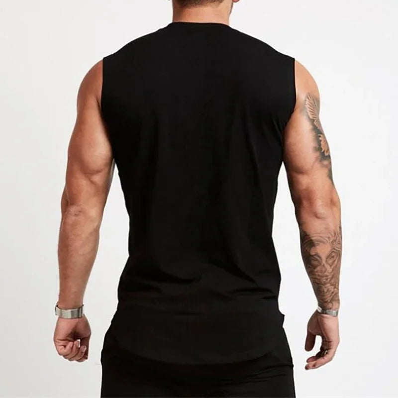 Mens Workout Sleeveless Shirt Tank Top