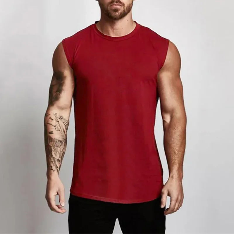 Mens Workout Sleeveless Shirt Tank Top