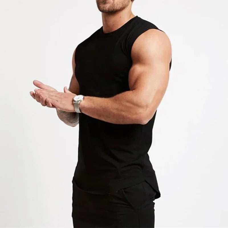 Mens Workout Sleeveless Shirt Tank Top