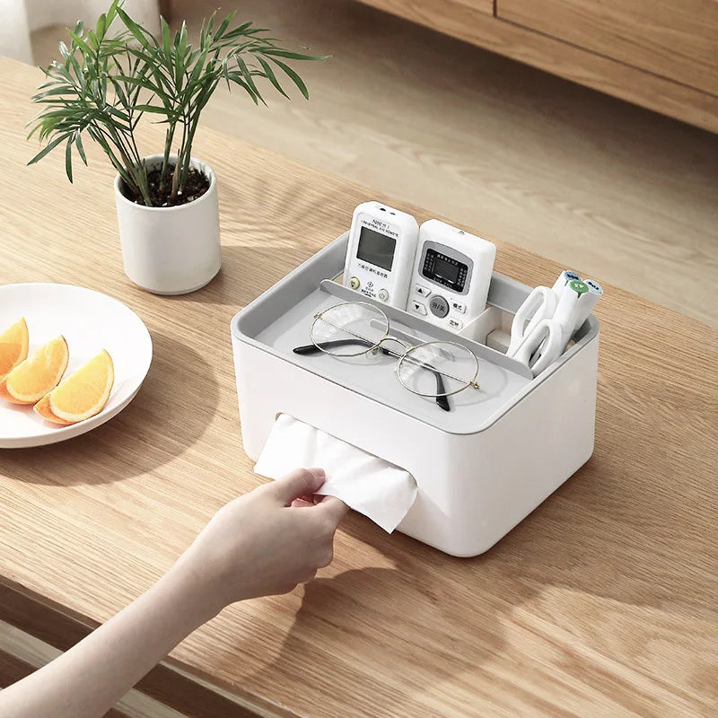 Tissue Box - Napkin Holder Remote Control Storage